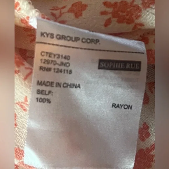 Sophie Rue Pink Floral Tie Front Wrap Blouse SZ M - Picture 9 of 9